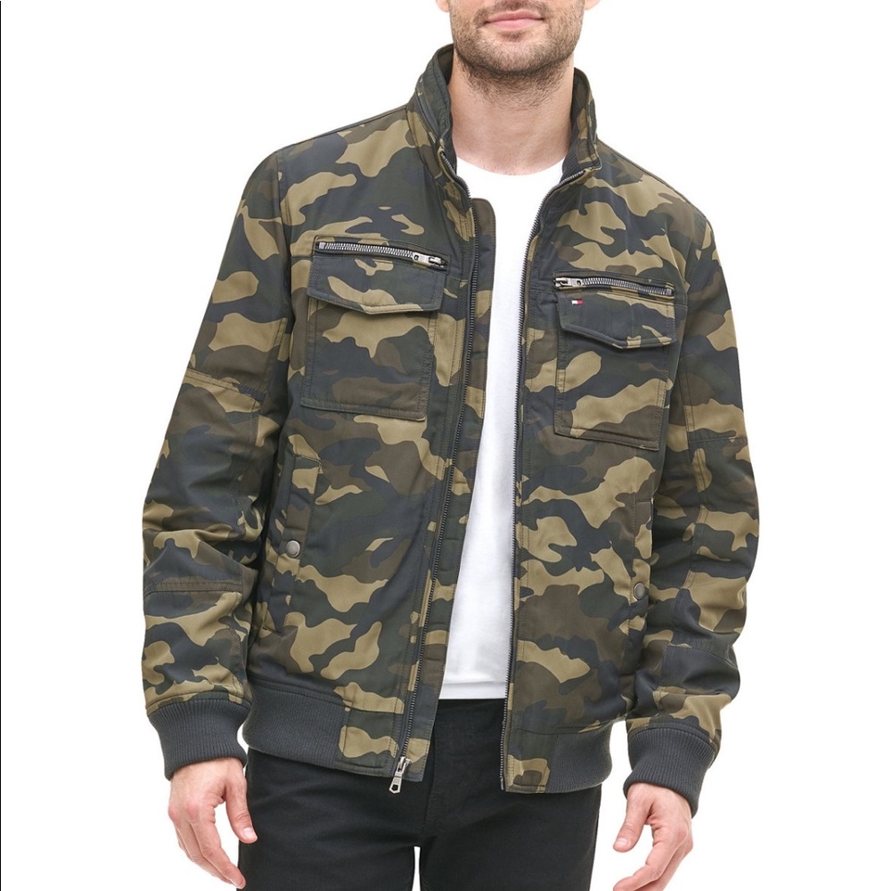 Men’s Tommy Hilfiger utility camo bomber jacket